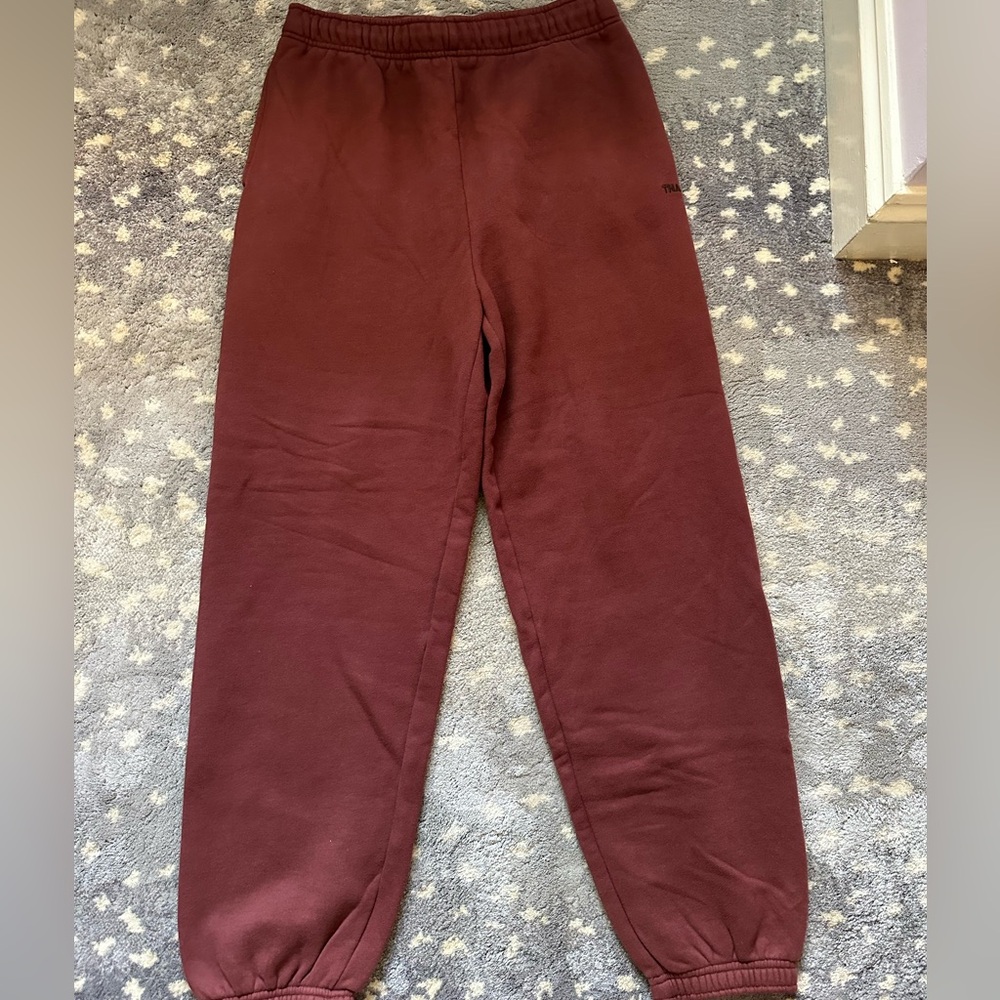 Aritzia Maroon TNA Sweat Fleece Cozy Fleece Sweatpants